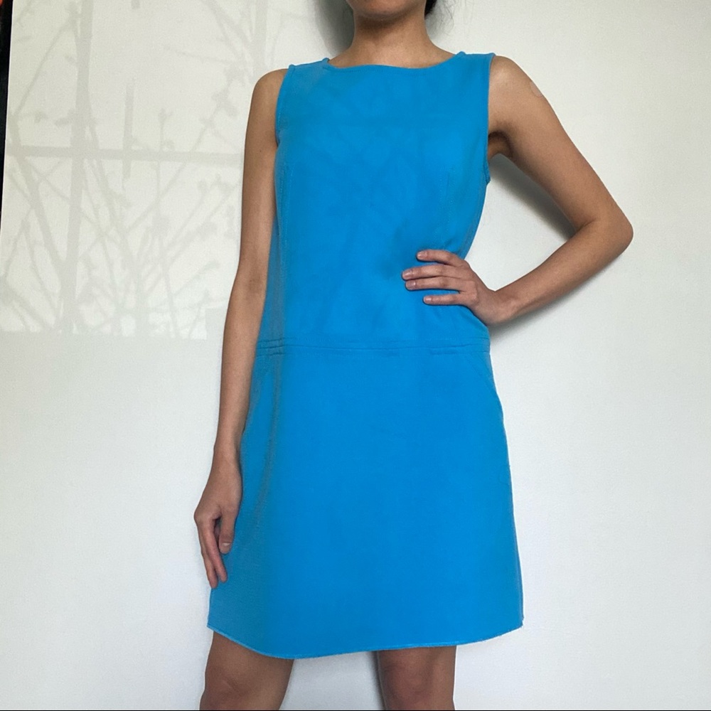 LOFT Mod Shift Sleeveless Dress in Bright Blue